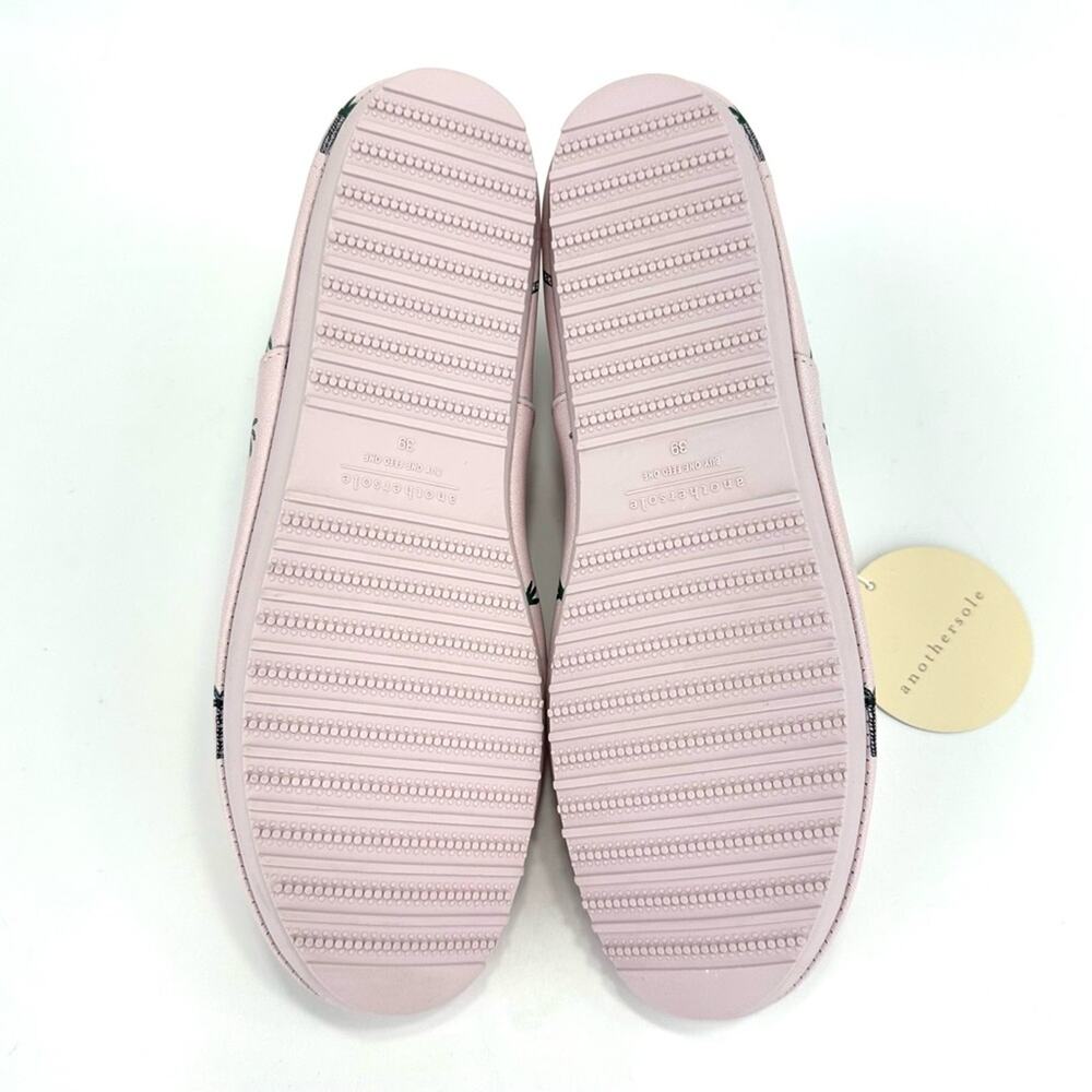 Anothersole Women Flats/Sneakers Sz 8 Pink Leather Palm Tree Print Cushioned New - Picture 8 of 15
